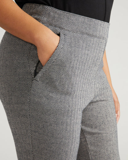 Universal Standard Amaya Ponte Kick Flare Pants - Herringbone Tweed