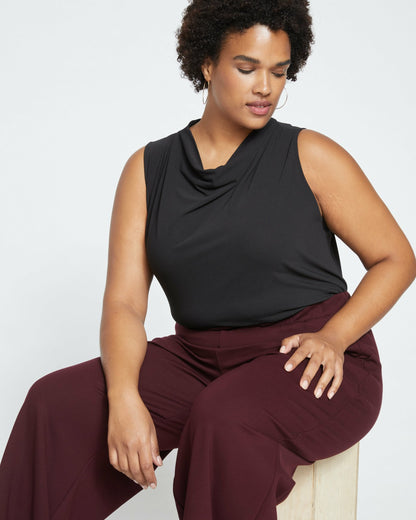 Universal Standard Stephanie Wide Leg Ponte Pants - Black Cherry