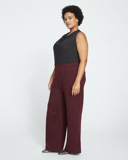Universal Standard Stephanie Wide Leg Ponte Pants - Black Cherry