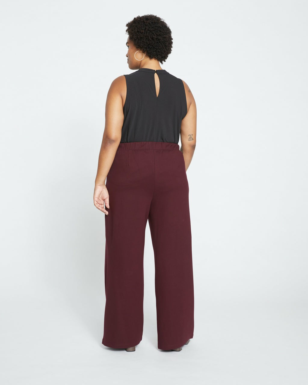 Universal Standard Stephanie Wide Leg Ponte Pants - Black Cherry