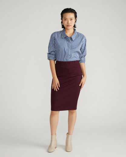 Universal Standard Danube Ponte Skirt - Black Cherry