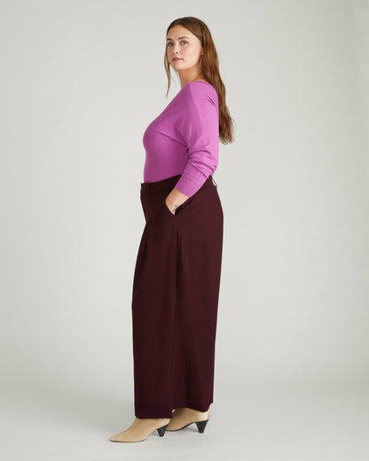 Universal Standard Palais Wide Leg Ponte Pants - Black Cherry