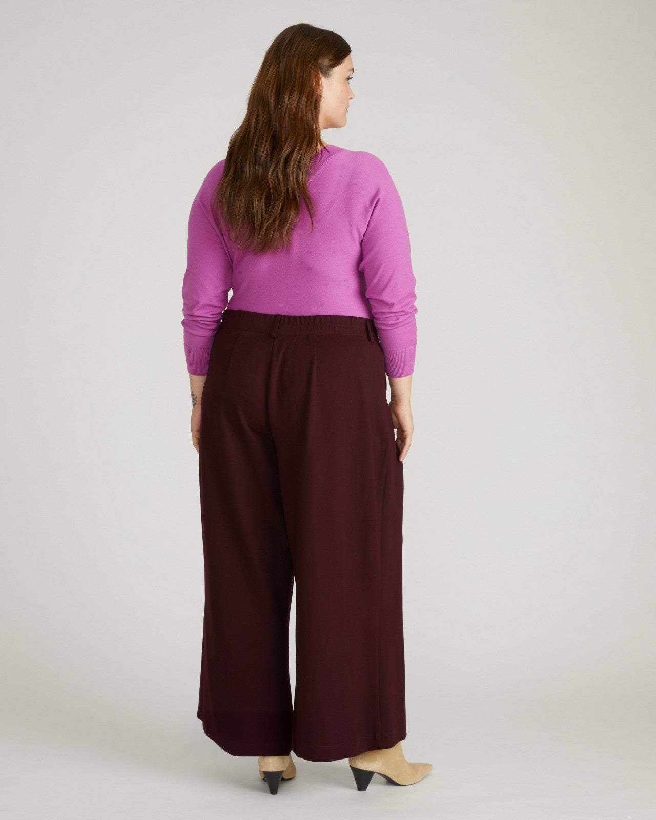 Universal Standard Palais Wide Leg Ponte Pants - Black Cherry
