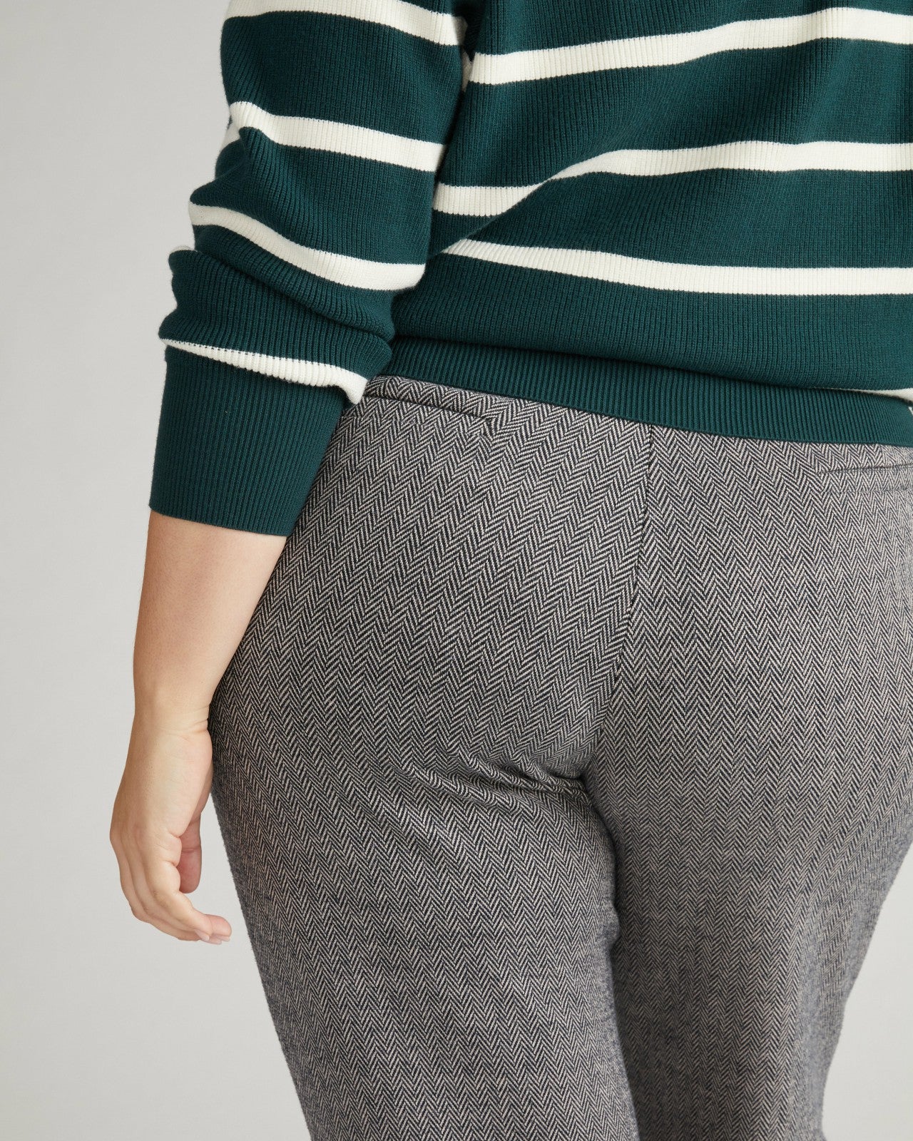 Universal Standard Long Cigarette Ponte Pants - Herringbone Tweed