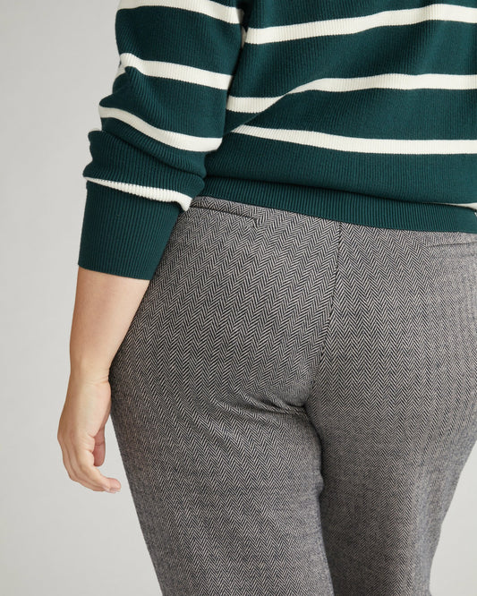 Universal Standard Long Cigarette Ponte Pants - Herringbone Tweed