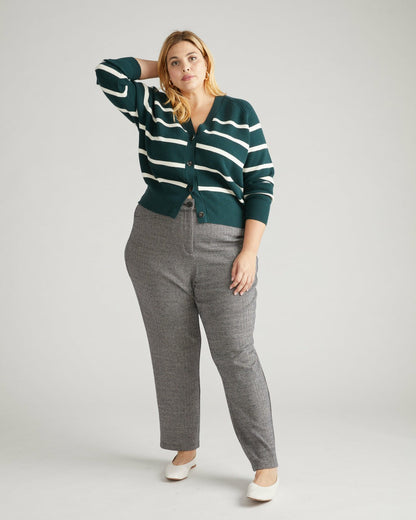 Universal Standard Long Cigarette Ponte Pants - Herringbone Tweed