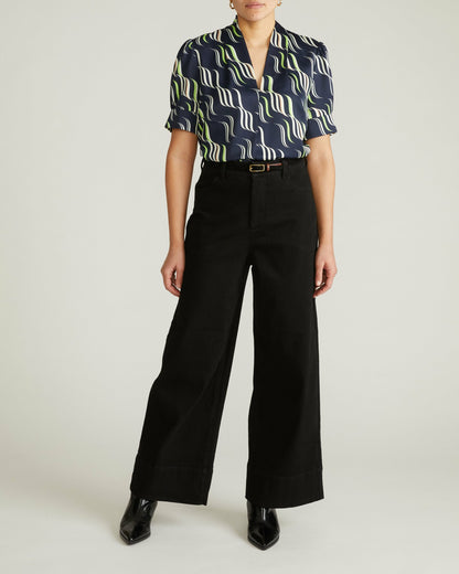 Universal Standard Beatrice Soft Satin Top - Paddington Ribbon Print