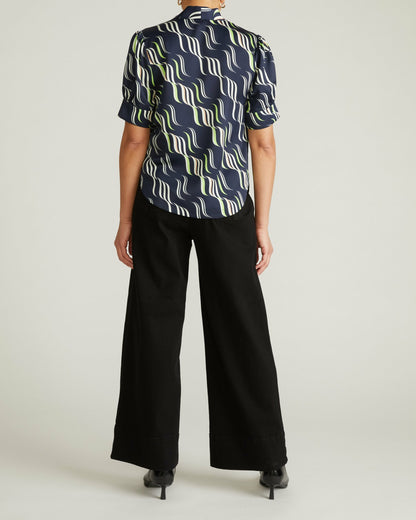 Universal Standard Beatrice Soft Satin Top - Paddington Ribbon Print