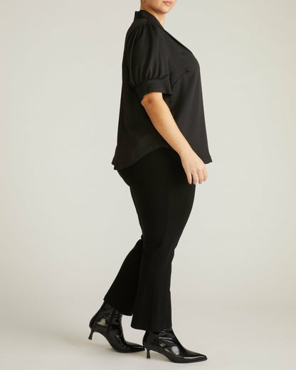Universal Standard Beatrice Soft Satin Top - Black