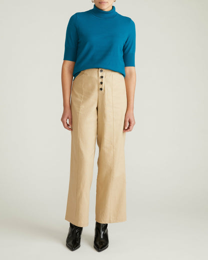 Universal Standard Savvy Fine Knit Turtleneck Sweater Top - Blue Beetle