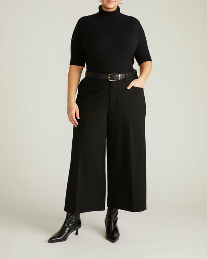 Universal Standard Savvy Fine Knit Turtleneck Sweater Top - Black