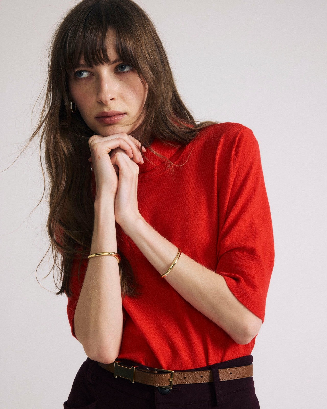 Universal Standard Savvy Fine Knit Turtleneck Sweater Top - Lipstick