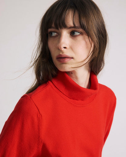 Universal Standard Savvy Fine Knit Turtleneck Sweater Top - Lipstick