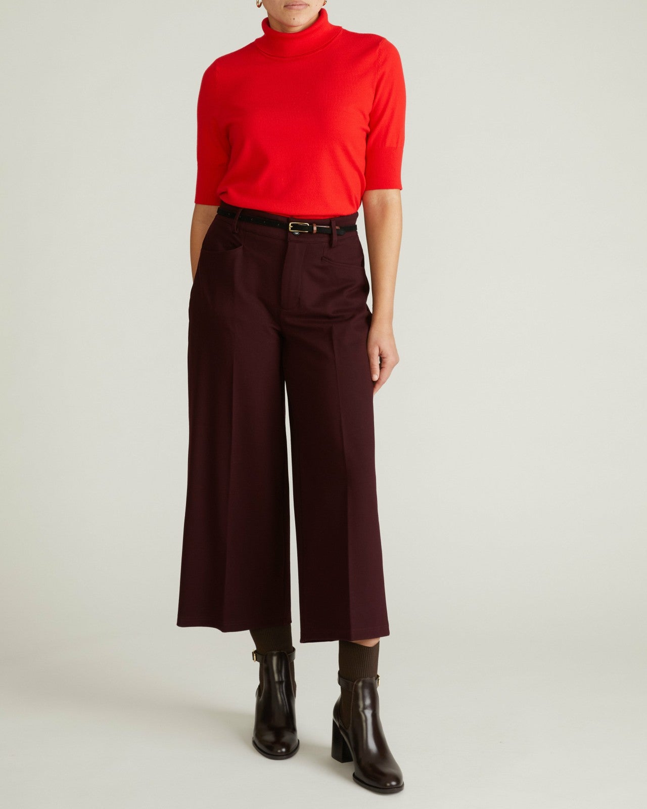 Universal Standard Savvy Fine Knit Turtleneck Sweater Top - Lipstick