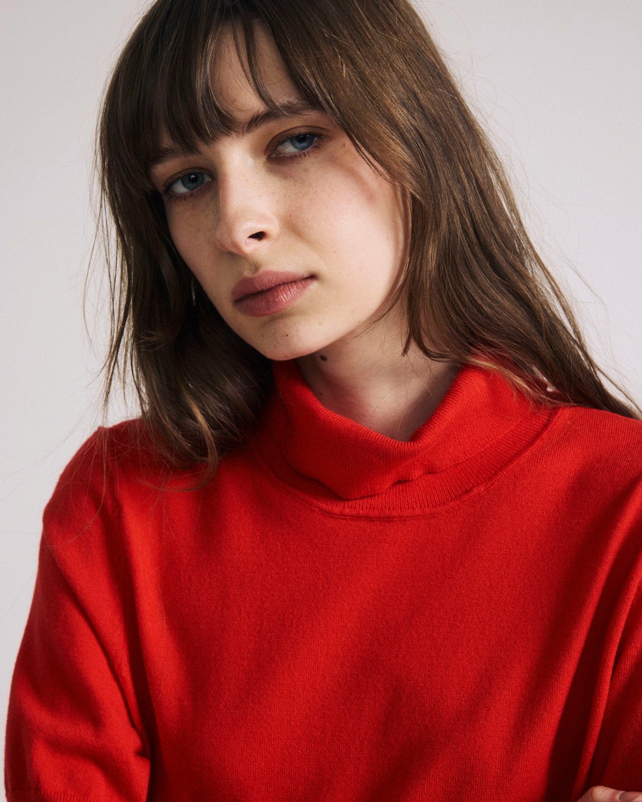 Universal Standard Savvy Fine Knit Turtleneck Sweater Top - Lipstick