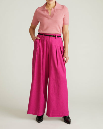 Universal Standard Savvy Fine Knit Short Sleeve Polo Sweater - Virginia Rose