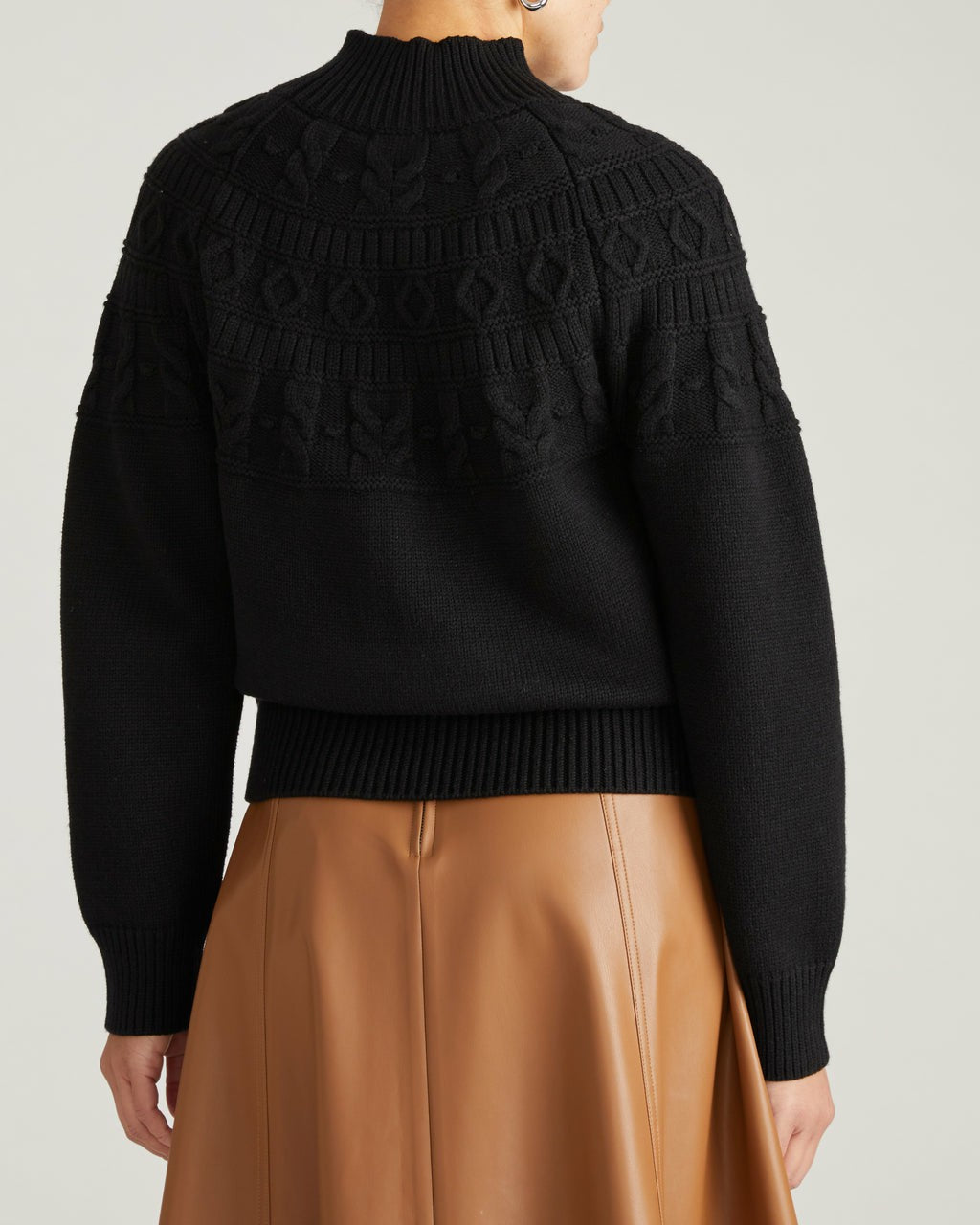 Universal Standard Safiya Cable Knit Sweater - Black