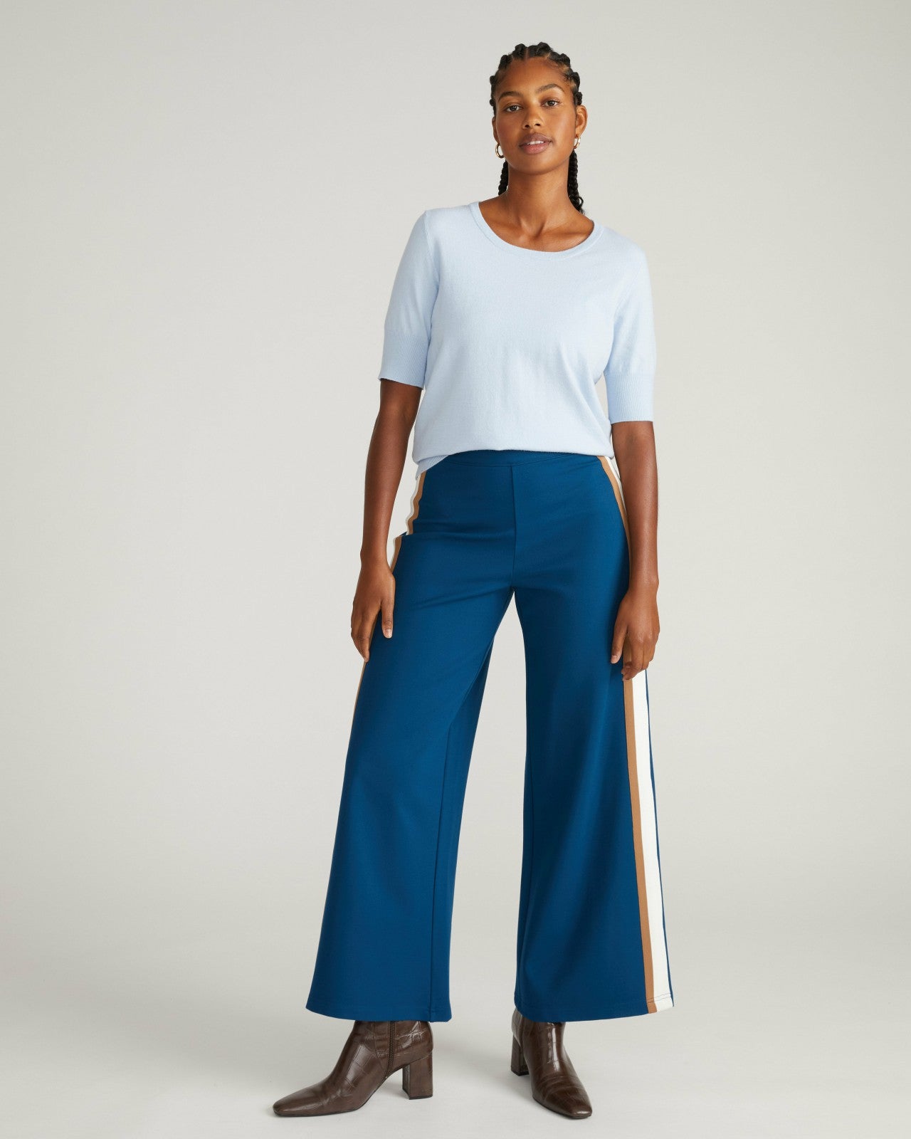 Universal Standard Savvy Fine Knit Sweater Top - Silver Blue