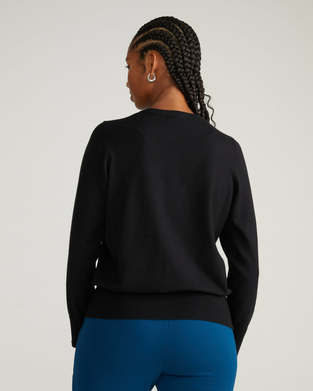 Universal Standard Savvy Fine Knit Crewneck Cardigan - Black