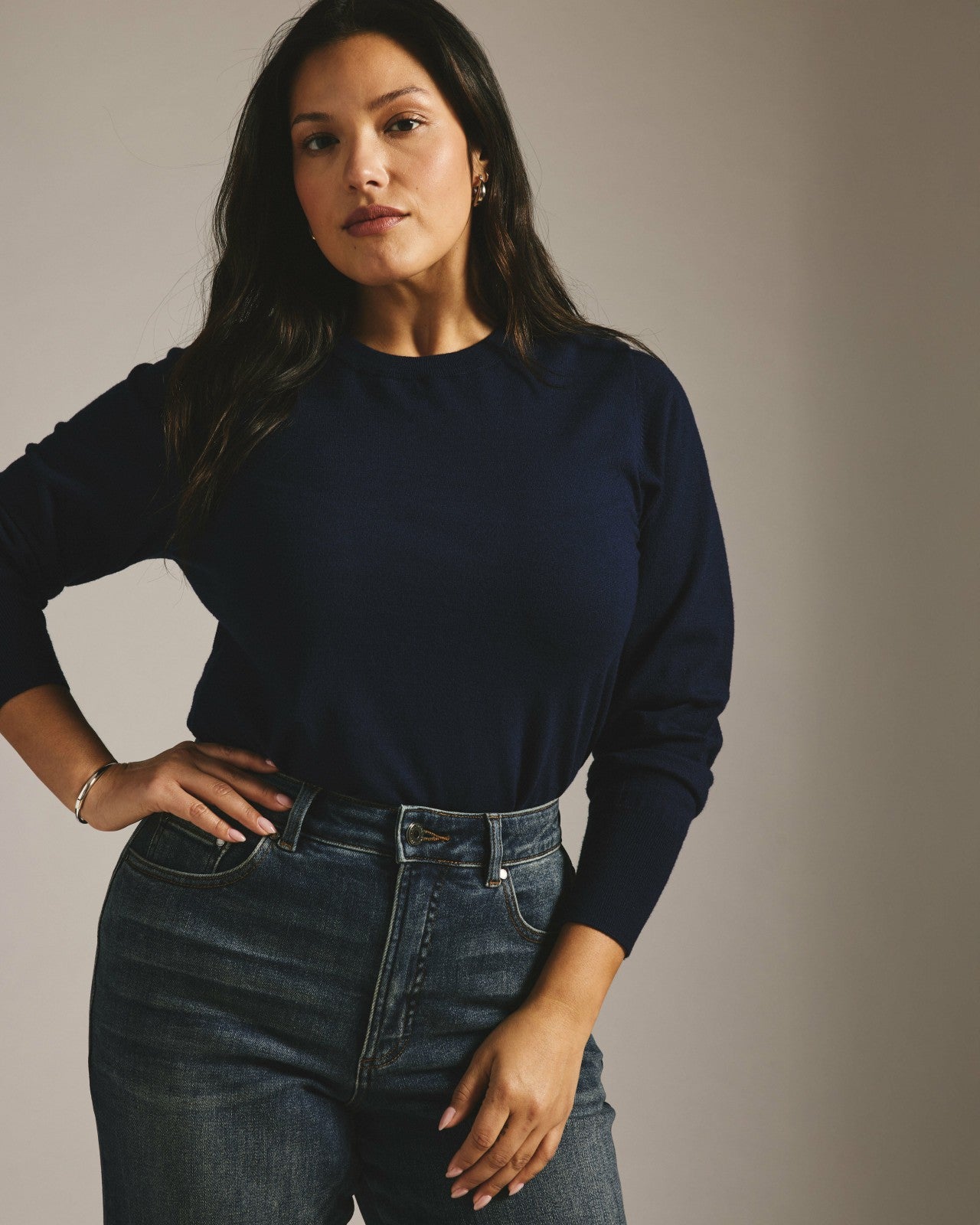 Universal Standard Savvy Fine Knit Crew Sweater - Midnight