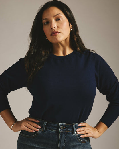 Universal Standard Savvy Fine Knit Crew Sweater - Midnight