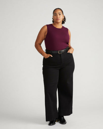Universal Standard Savvy Fine Knit Sweater Shell - Black Cherry