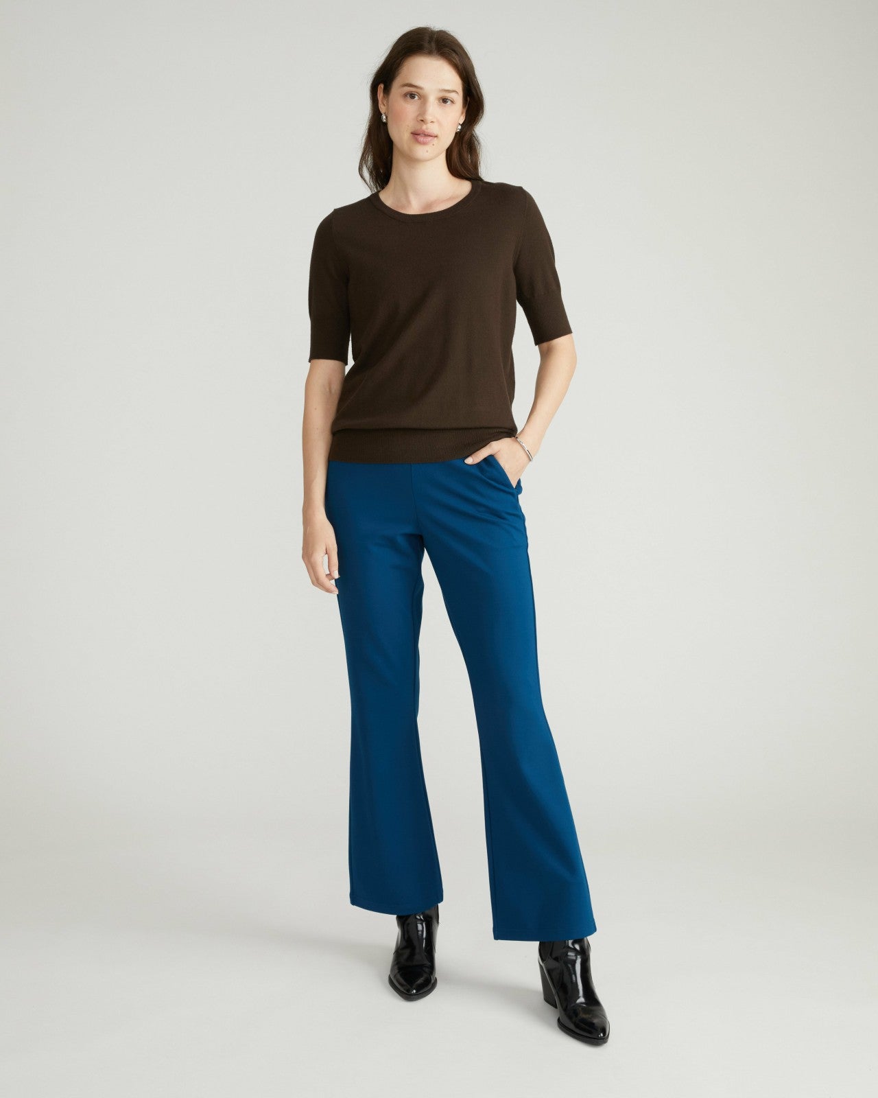 Universal Standard Savvy Fine Knit Sweater Top - Espresso