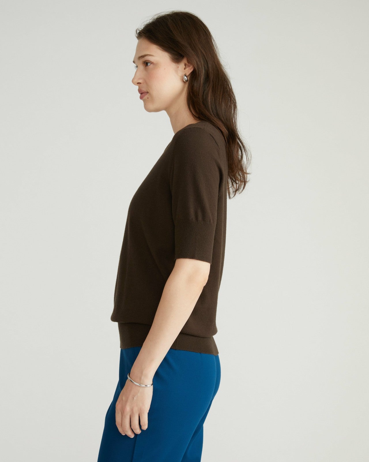 Universal Standard Savvy Fine Knit Sweater Top - Espresso