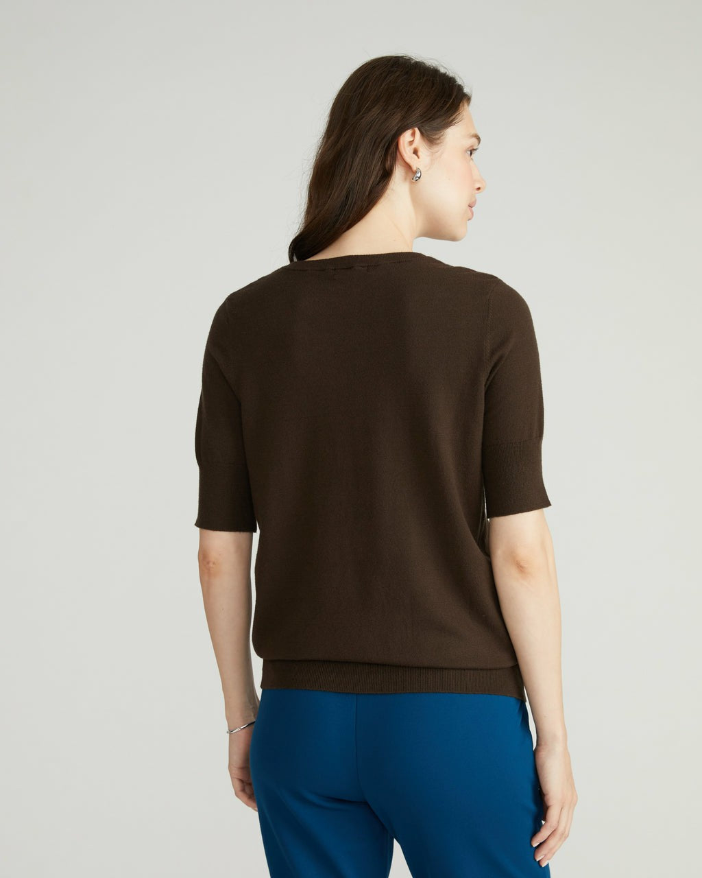 Universal Standard Savvy Fine Knit Sweater Top - Espresso