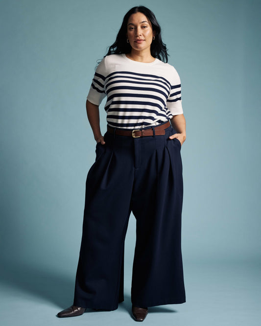 Universal Standard Palais Wide Leg Ponte Pants - Navy