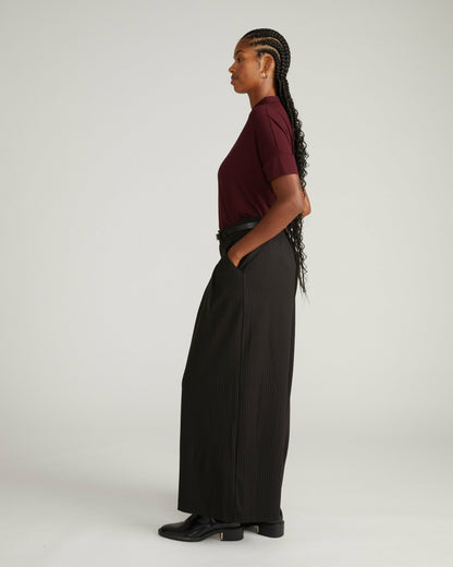 Universal Standard Palais Wide Leg Ponte Pants - Slate Pinstripe