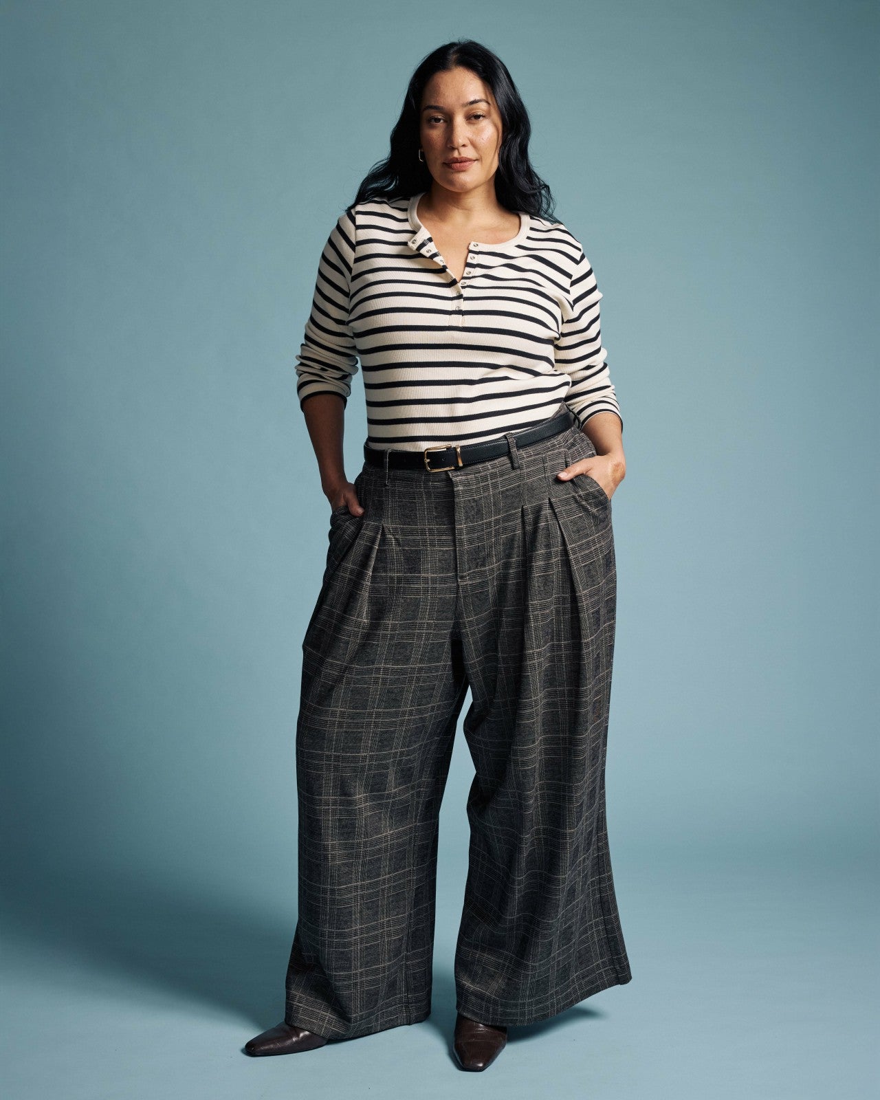 Universal Standard Palais Wide Leg Ponte Pants - British Plaid