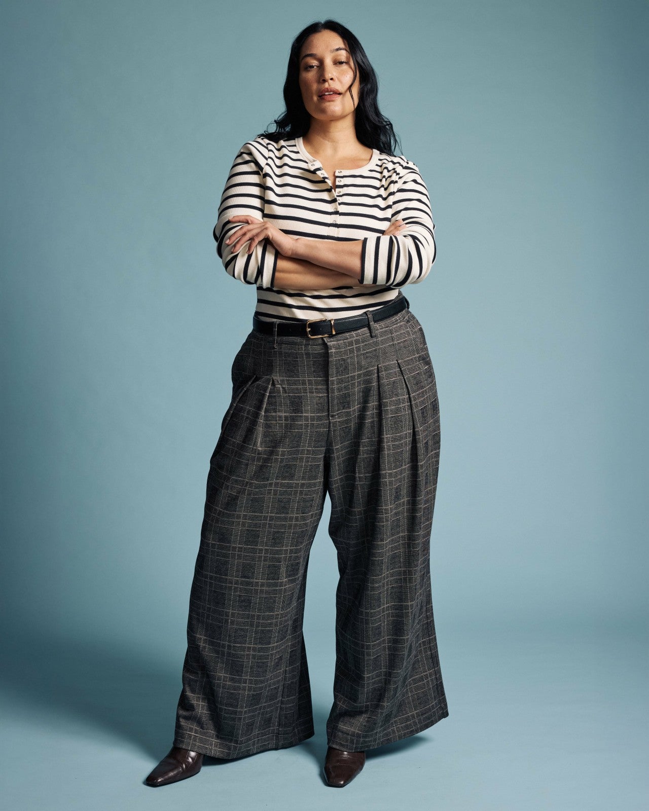 Universal Standard Palais Wide Leg Ponte Pants - British Plaid