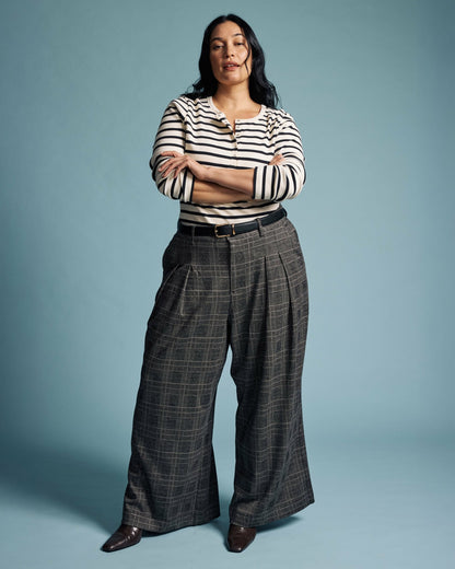Universal Standard Palais Wide Leg Ponte Pants - British Plaid