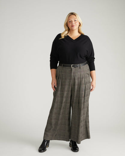 Universal Standard Palais Wide Leg Ponte Pants - British Plaid