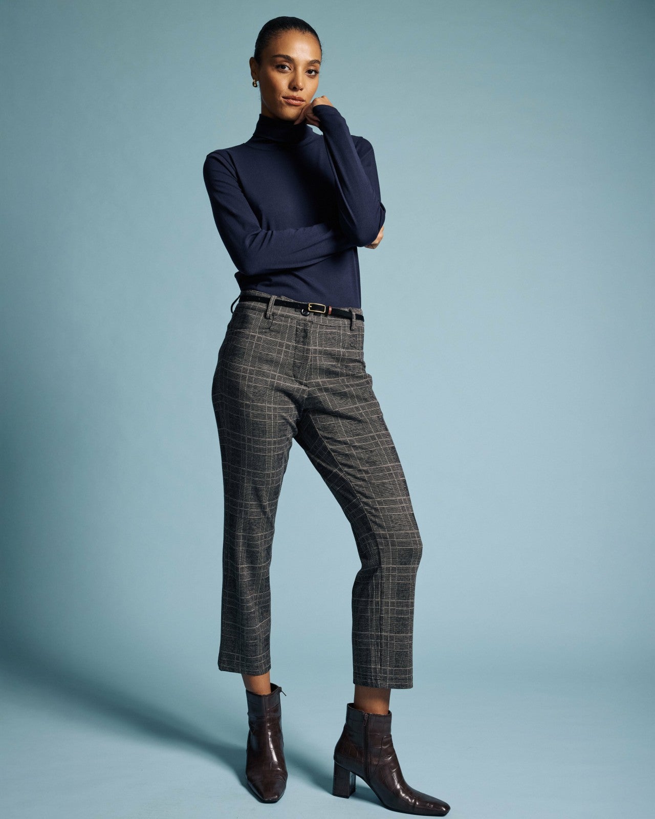 Universal Standard Cigarette Ponte Pants - British Plaid