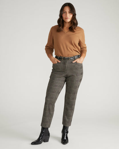 Universal Standard Cigarette Ponte Pants - British Plaid