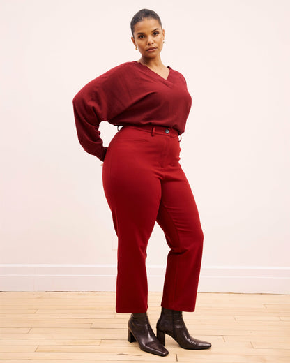 Universal Standard Cigarette Ponte Pants - Garnet