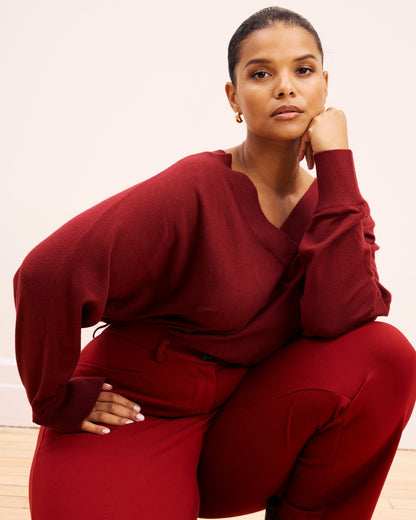 Universal Standard Cigarette Ponte Pants - Garnet