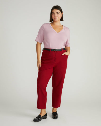 Universal Standard Cigarette Ponte Pants - Garnet