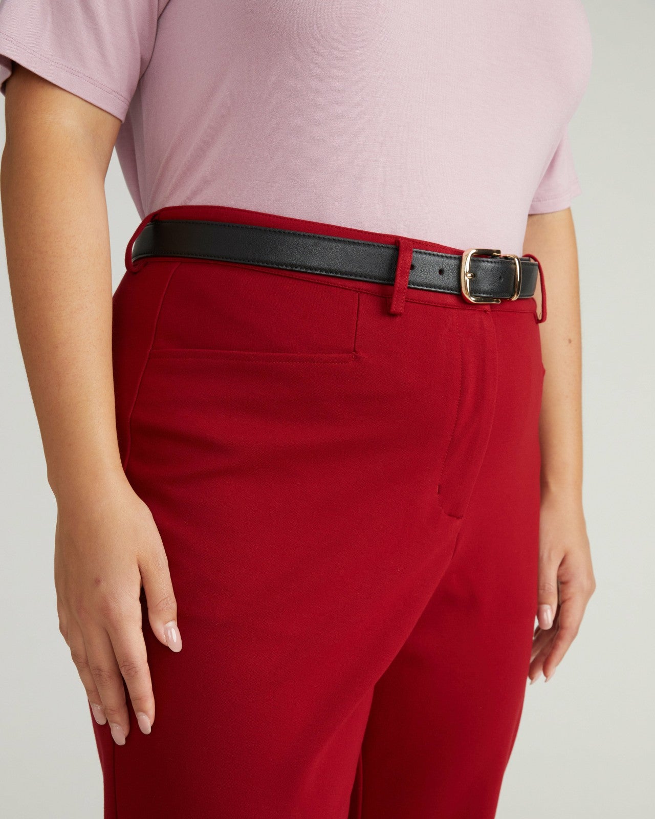 Universal Standard Cigarette Ponte Pants - Garnet