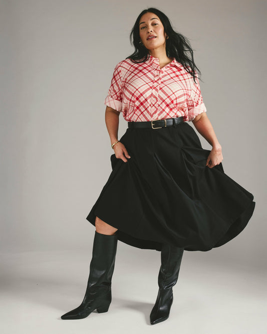 Universal Standard Aleya Pleated Ponte Skirt - Black