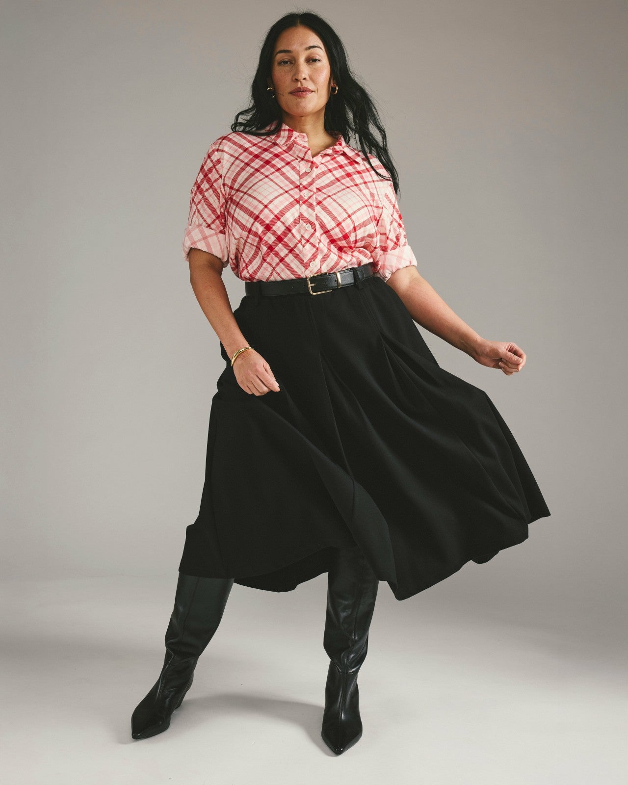 Universal Standard Aleya Pleated Ponte Skirt - Black