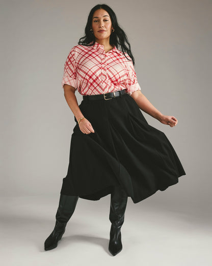 Universal Standard Aleya Pleated Ponte Skirt - Black
