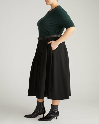 Universal Standard Aleya Pleated Ponte Skirt - Black