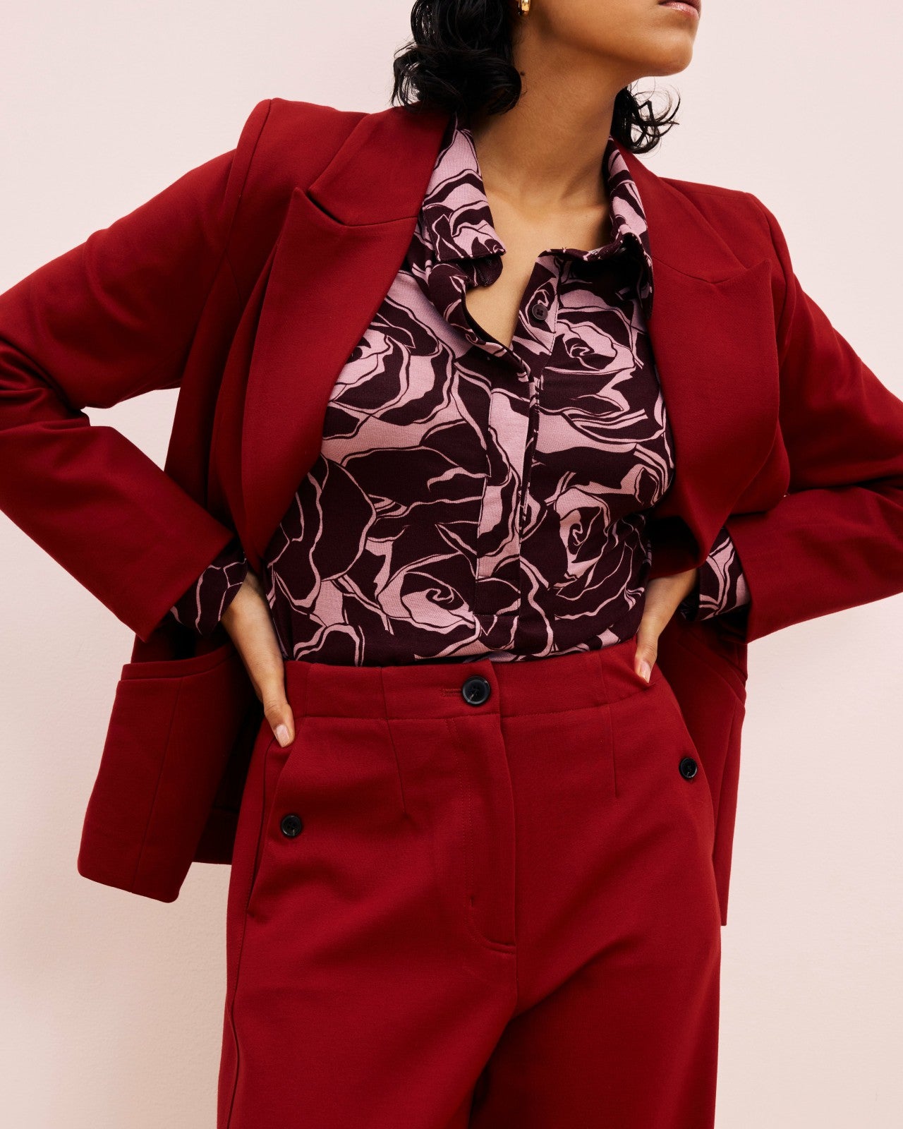 Universal Standard Audrey Tailored Ponte Pants - Garnet