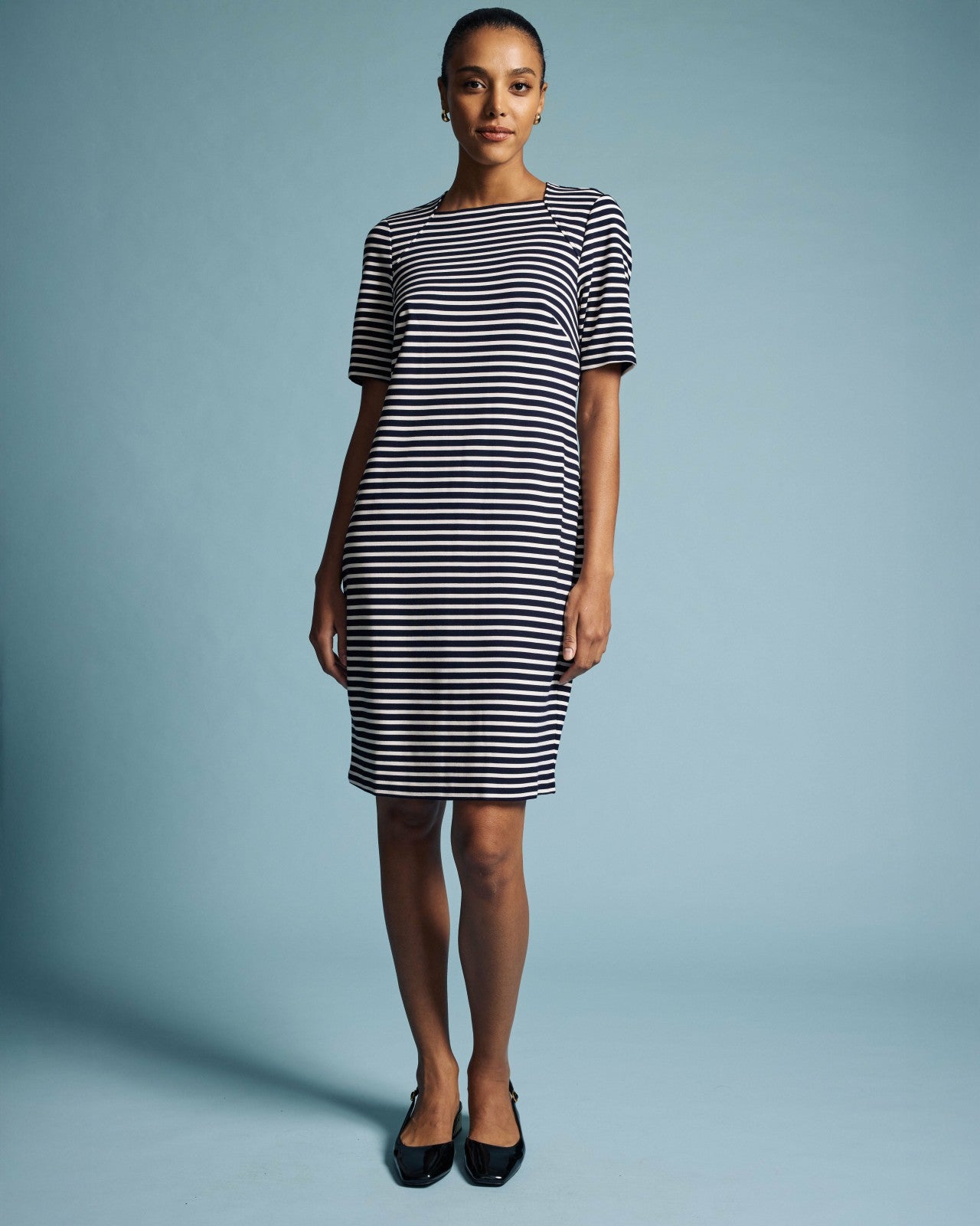 Universal Standard Envelope Neck Ponte Dress - St. James Stripe