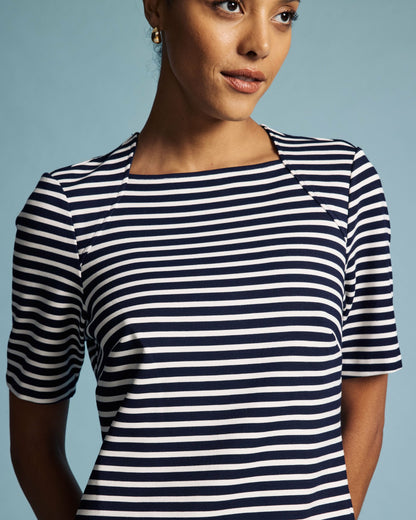 Universal Standard Envelope Neck Ponte Dress - St. James Stripe