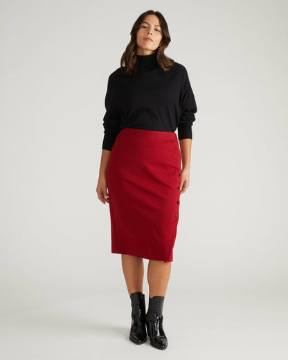 Universal Standard Anya Ponte Skirt - Garnet