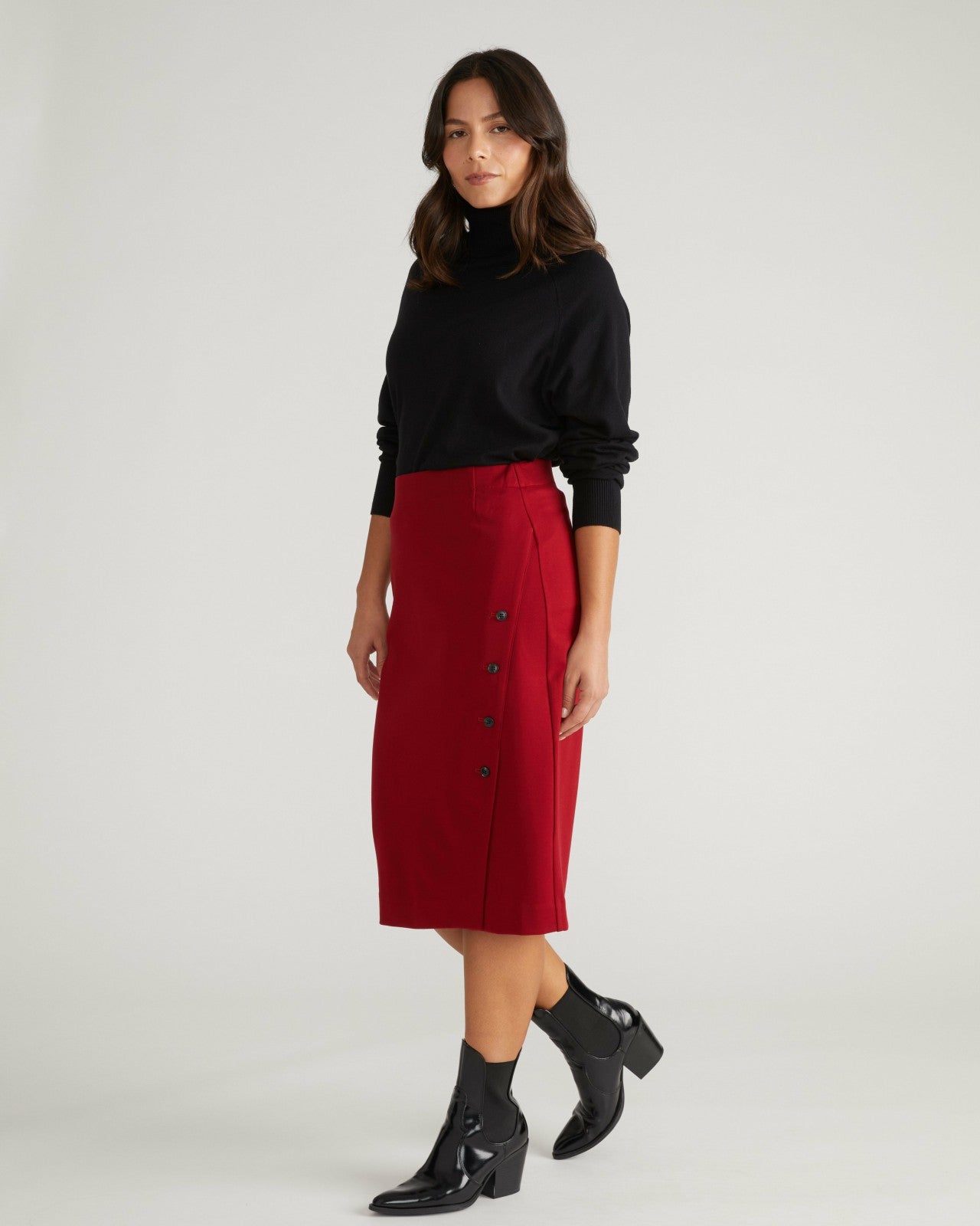 Universal Standard Anya Ponte Skirt - Garnet